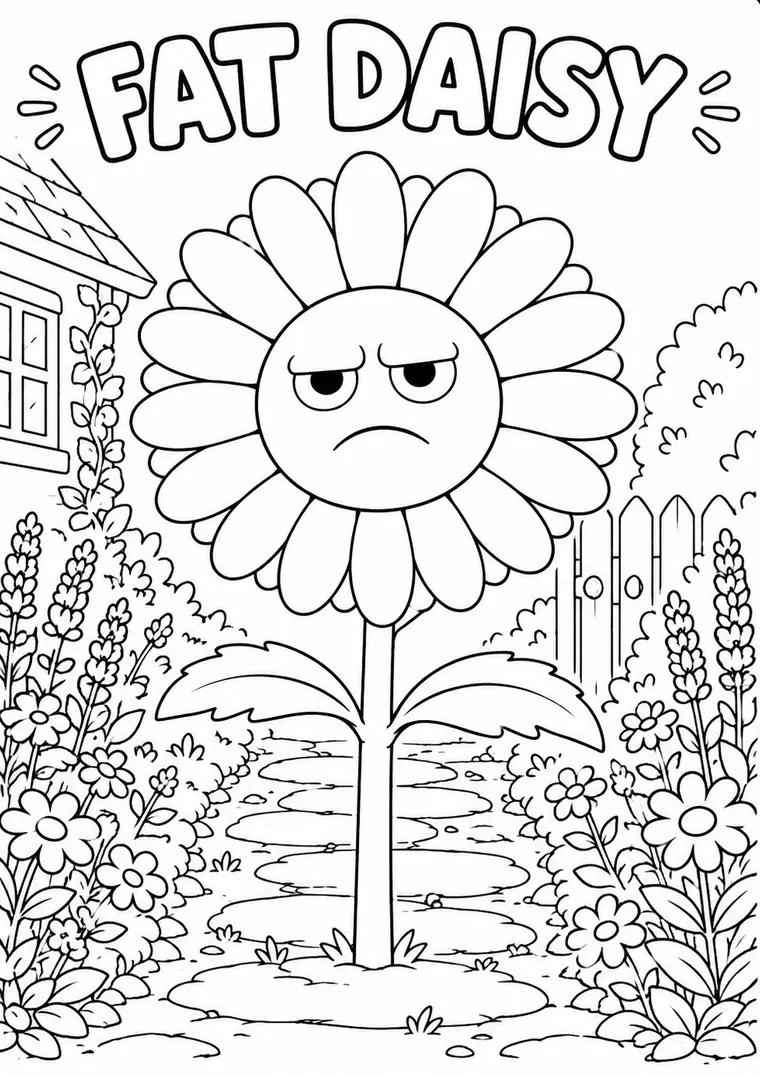 Fat Daisy Fat Daisy colouring page