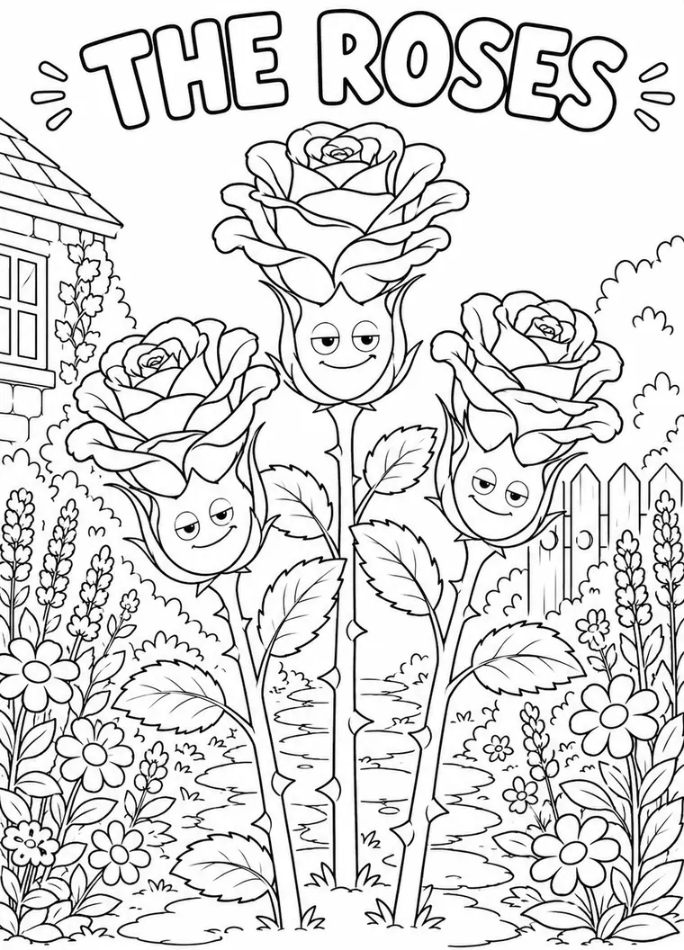 The Roses Fat Daisy colouring page