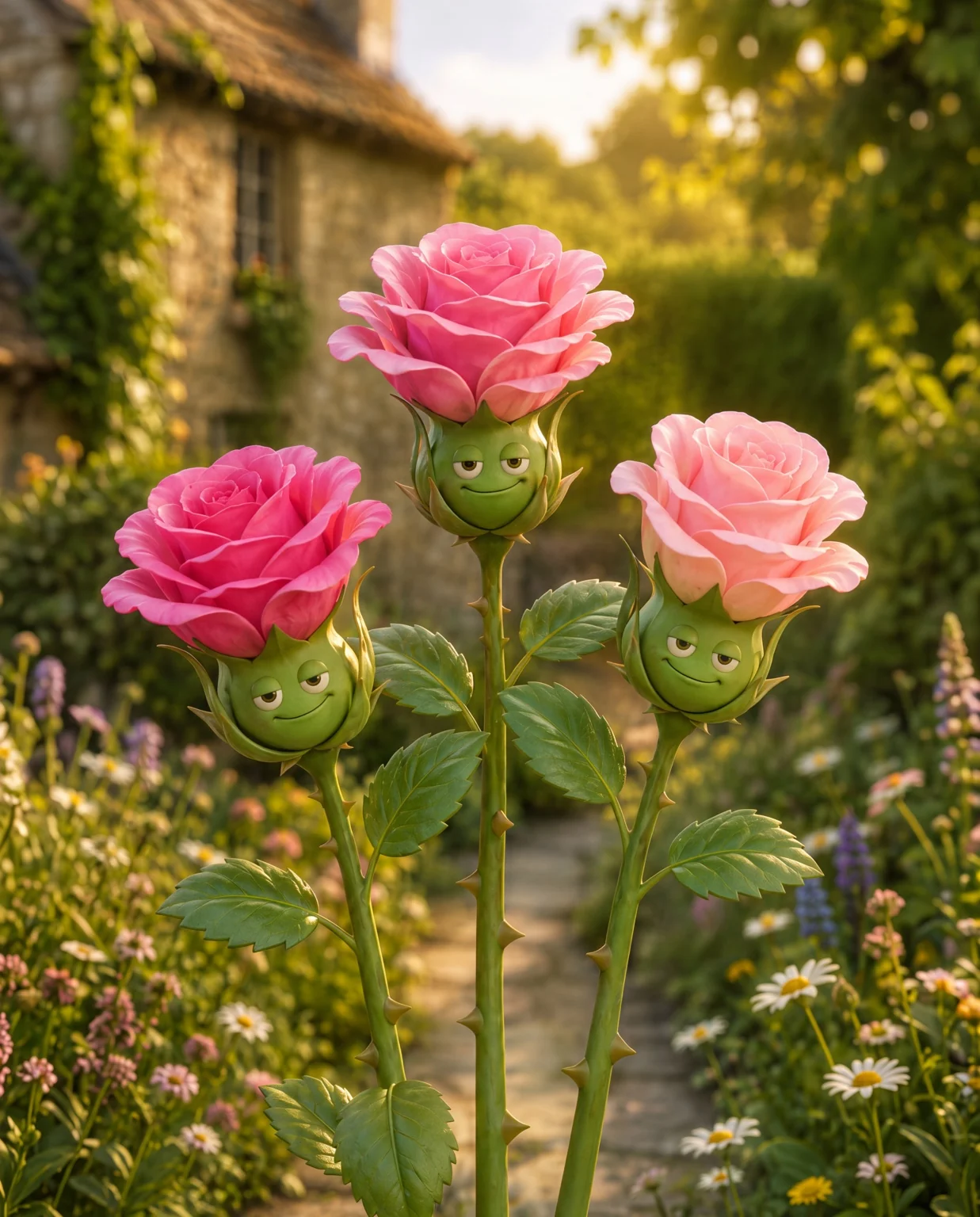 Crimson, Petal and Blush, the rose trio