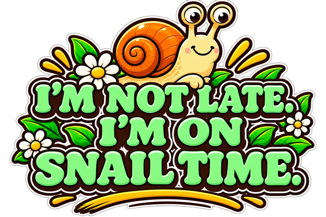 I'm not late. I'm on snail time. artwork